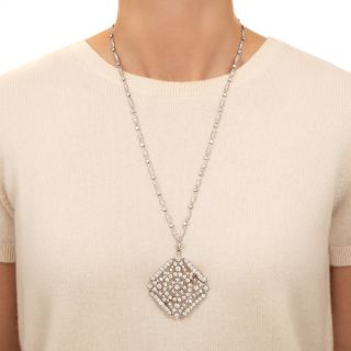 Edwardian Diamond Pendant Necklace/Brooch