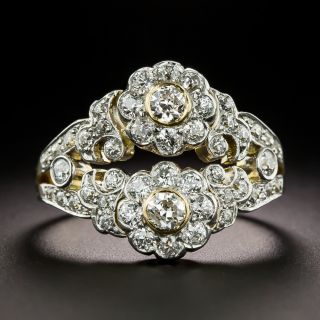 Edwardian Double Diamond Florette Ring - 4