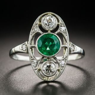 Edwardian Emerald and Diamond Dinner Ring