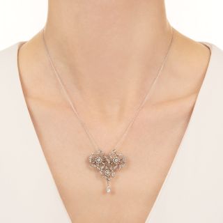 Edwardian Floral Diamond Pendant/Brooch