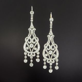 Edwardian-Inspired Diamond Dangle Earrings  - 2