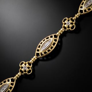 Edwardian Link Bracelet with Rose-cut Diamonds, French - 3