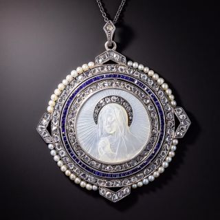 Edwardian Mother-of-Pearl Madonna Pendant - 1