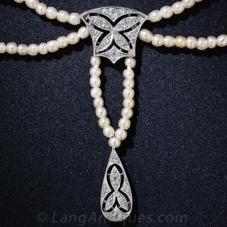 Edwardian Natural Pearl Necklace - 1