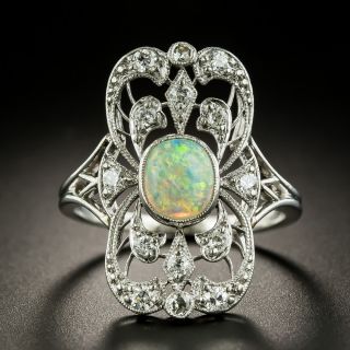 Edwardian Opal and Diamond Dinner Ring - 1