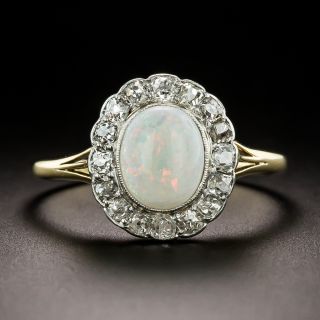 Edwardian Opal and Diamond Halo Ring - 3
