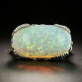 Edwardian Opal and Diamond Ring - 2