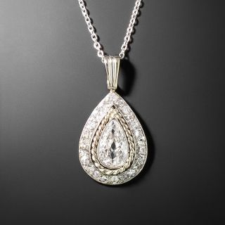 Edwardian Pear-Shaped Diamond Pendant - 3