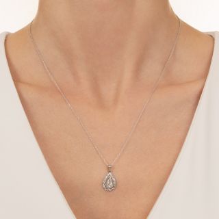 Edwardian Pear-Shaped Diamond Pendant