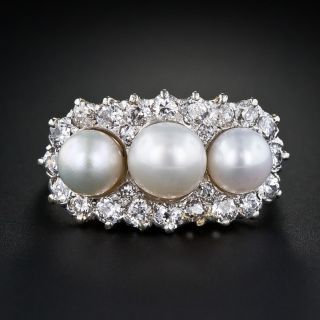 Edwardian Pearl and Diamond Ring - 6