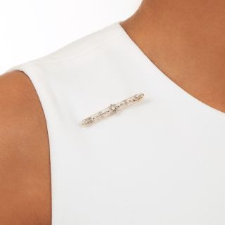 Edwardian Rose-Cut Diamond and Pearl Bar Pin