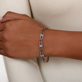 Edwardian Ruby and Diamond Link Bracelet