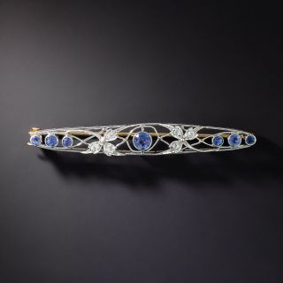 Edwardian Sapphire and Diamond Bar Pin by Allsopp & Allsopp - 1