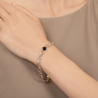Edwardian Sapphire and Diamond Infinity Link Bracelet