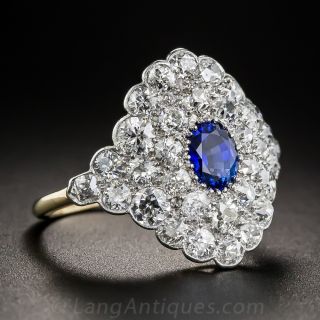 Edwardian Sapphire Diamond Dinner Ring