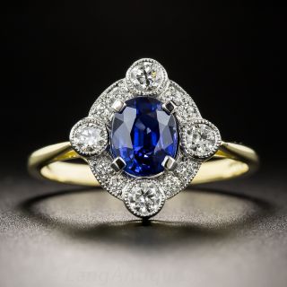 Edwardian Style 1.31 Carat Sapphire and Diamond Ring - 2