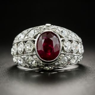 Edwardian Style 2.07 Carat Ruby and Diamond Ring - 1