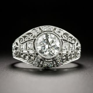 Edwardian-Style .99 Carat Diamond Engagement Ring - GIA E SI1  - 3
