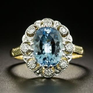 Edwardian Style Aquamarine and Diamond Ring - 2