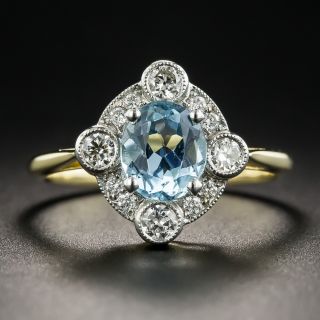 Edwardian Style Aquamarine and Diamond Ring  - 1