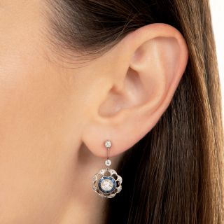 Edwardian-Style Diamond and Sapphire Dangle Earrings