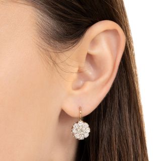 Edwardian-Style Diamond Cluster Earrings