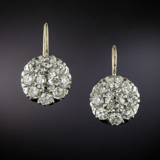 Edwardian-Style Diamond Cluster Earrings - 2