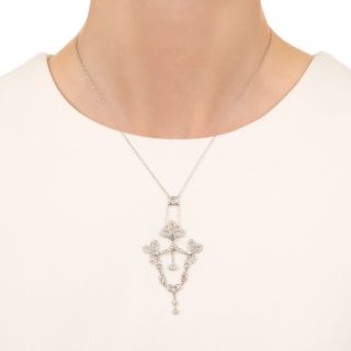 Edwardian Style Diamond Lavalière Necklace
