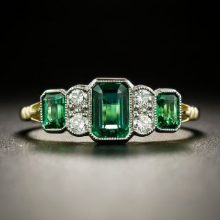 Edwardian Style Emerald and Diamond Ring - 2