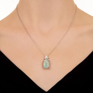 Edwardian Style Opal and Diamond Pendant