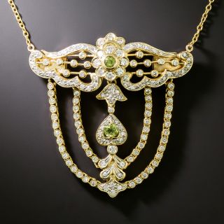 Edwardian-Style Peridot and Diamond Necklace - 3