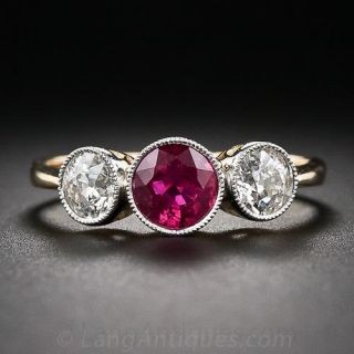 Edwardian Style Ruby and Diamond Ring