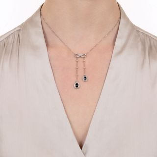 Edwardian Style Sapphire and Diamond Negligee Necklace