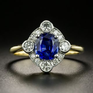 Edwardian Style Sapphire and Diamond Ring - 2