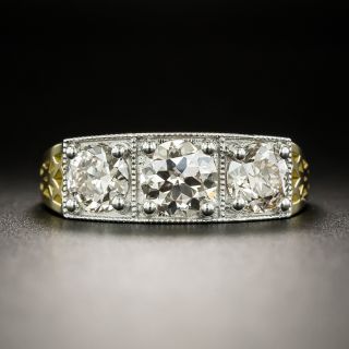 Edwardian Style Three-Stone Diamond Engagement Ring - 3