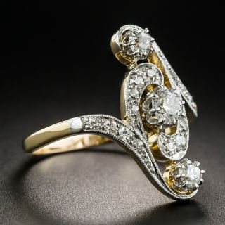 Edwardian Three-Stone Diamond Dinner Ring