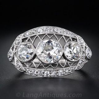 Edwardian Three-Stone Diamond Ring - 1