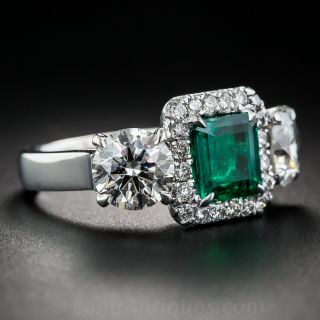Emerald and Diamond Estate Ring