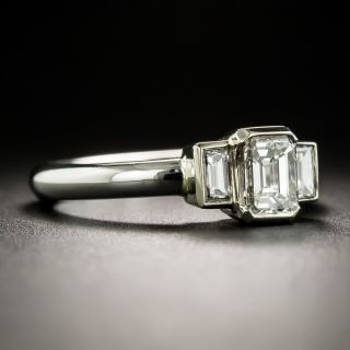 Emerald-Cut Diamond Three-Stone Platinum Ring By Ben Bridge