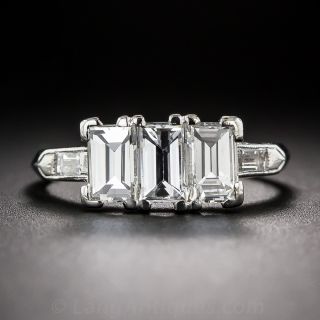Emerald-Cut Diamond Three-Stone Ring