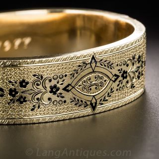 Enameled Victorian Bangle Bracelet