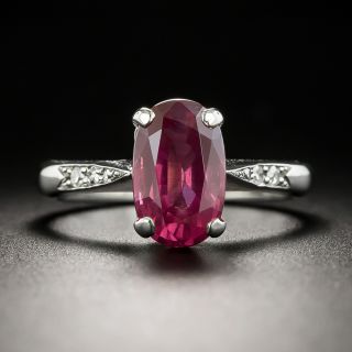 English 3.60 Carat Red Spinel and Diamond Ring - 3