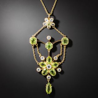 English Antique Peridot and Colorless Beryl Necklace - 2