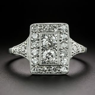 English Art Deco Petite Diamond Dinner Ring - 4