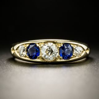 English Diamond and Sapphire Five-Stone Ring, Circa 1901 - 2
