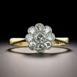 English Edwardian Diamond Flower Cluster Ring - 3