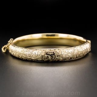 English Engraved Bangle Bracelet