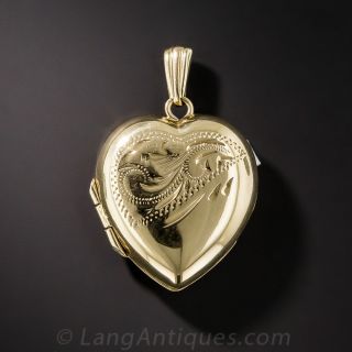 English Engraved Heart Locket