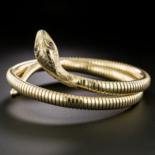 English Late Victorian Snake Bracelet By Birks - 2