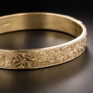 English Victorian 9K Rose Gold Bangle Bracelet